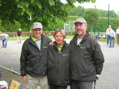 Das Team vom Boule Club RHEINGAU beim Gänselieselturnier in Göttingen: Reiner Kitzmann, Inge und Walter Weishaupt