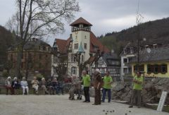 Der Bouleplatz im Kurpark Schlangenbad.