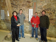 Die Finalteilnehmer des letzten Wintermastersturniers im Jahr 2013: Christel Stoll und André Wagener (1. Platz) und Klaus Jäger und Stephan Walter (2. Platz).